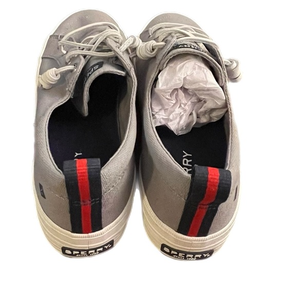 Sperry Women's Crest Vibe Canvas Sneakers Light Gray STS99042 Size 8 - Picture 2 of 8